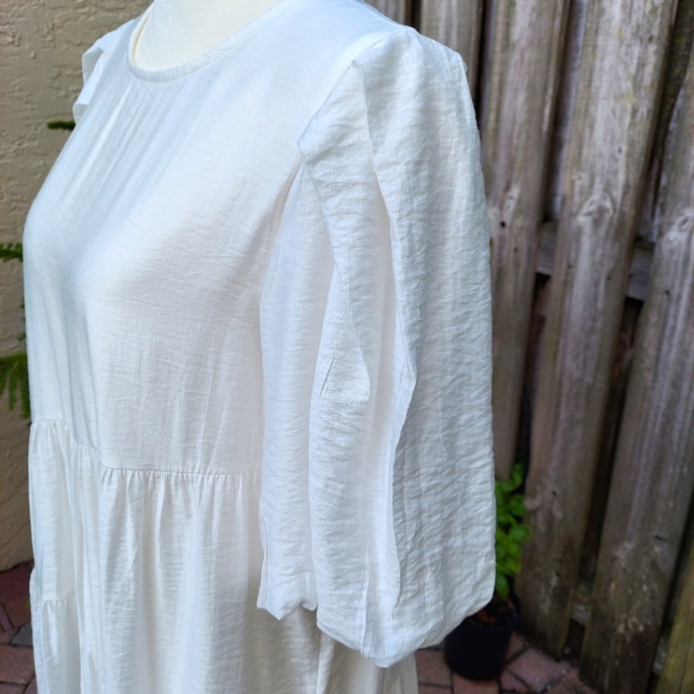 Anthropology Moon River White Dress - Picture 6 of 9
